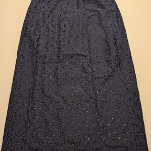 Old Navy Navy Blue Lace A-Line Skirt